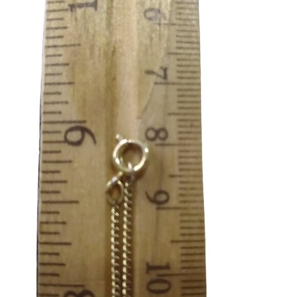 Dainty Vintage Pendant Necklace Gold tone Cream Enamel - Picture 7 of 7